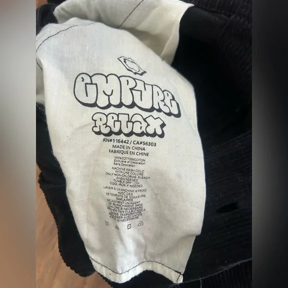 Emprye Relax Corduroy Overalls Black Unisex Size M - Picture 7 of 11